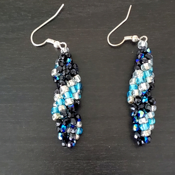Glass Beads Dangle Earrings - Picture 1 of 4